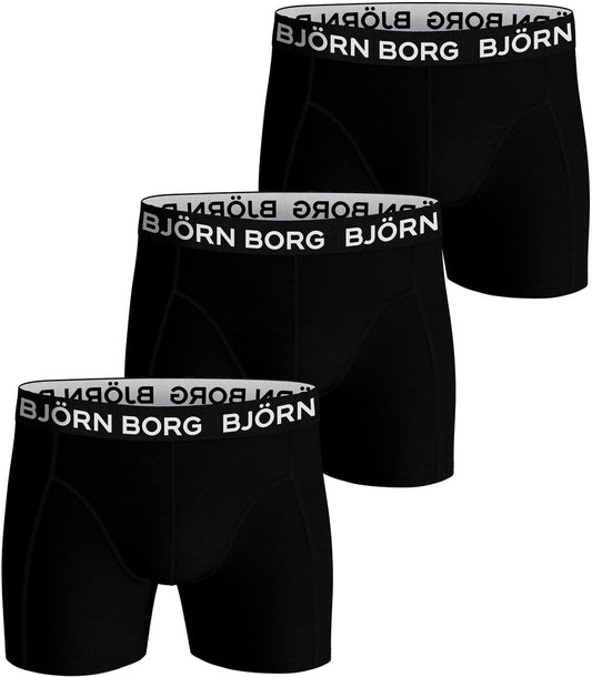 bjorn borg 3 pack zwarte boxershorts katoen