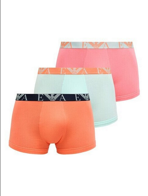 Emporio Armani - 3-pack Trunks- Oranje/rose/groen
