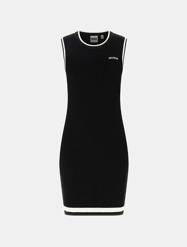 Guess Active -Viscose-blend mini jurk - Zwart Wit-Lingerie Mission